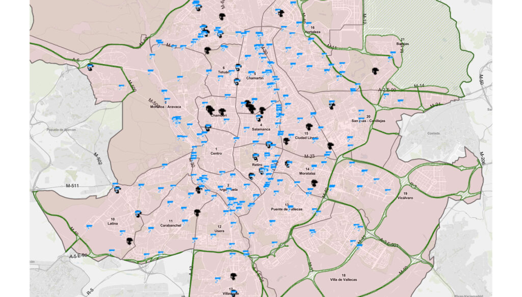 mapa zonas bajas emisiones madrid