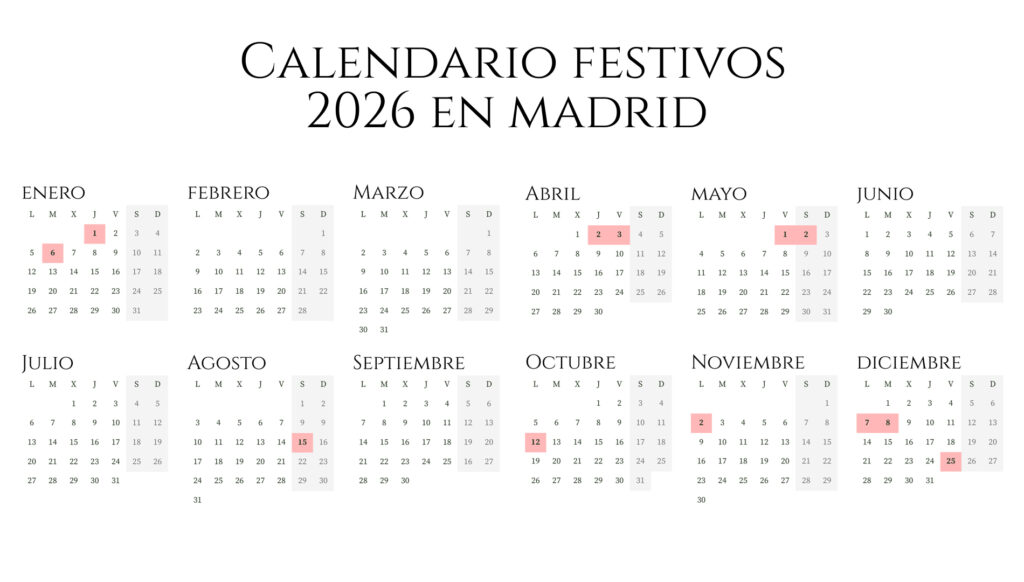 calendario de festivos madrid 2026