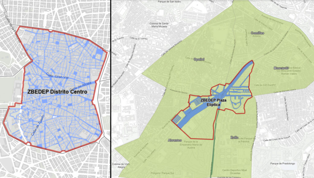 mapas zonas de bajas emisiones madrid