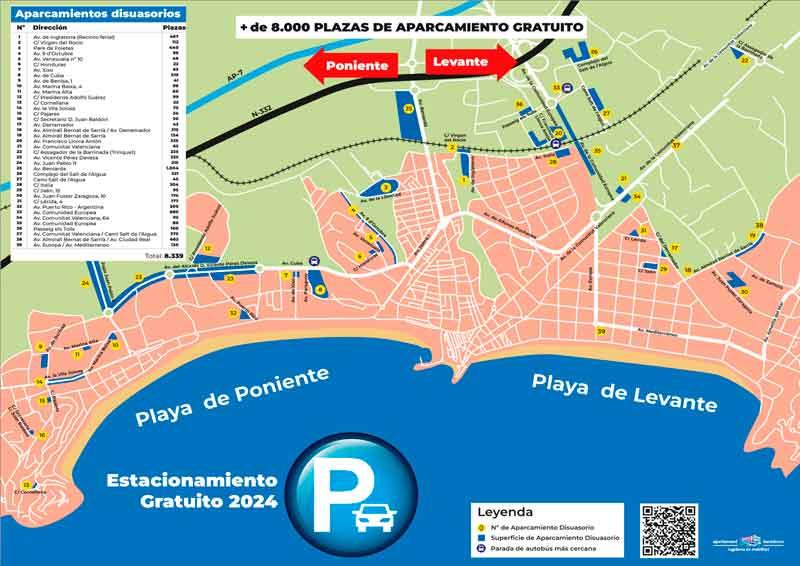 zonas de aparcamiento gratis en benidorm