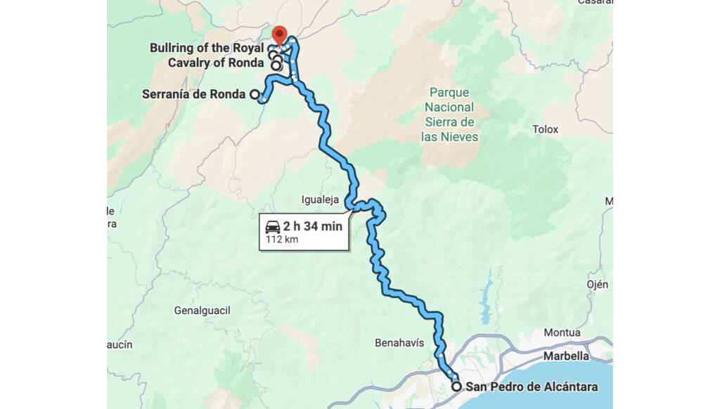 ruta directa slow driving de ronda a san pedro